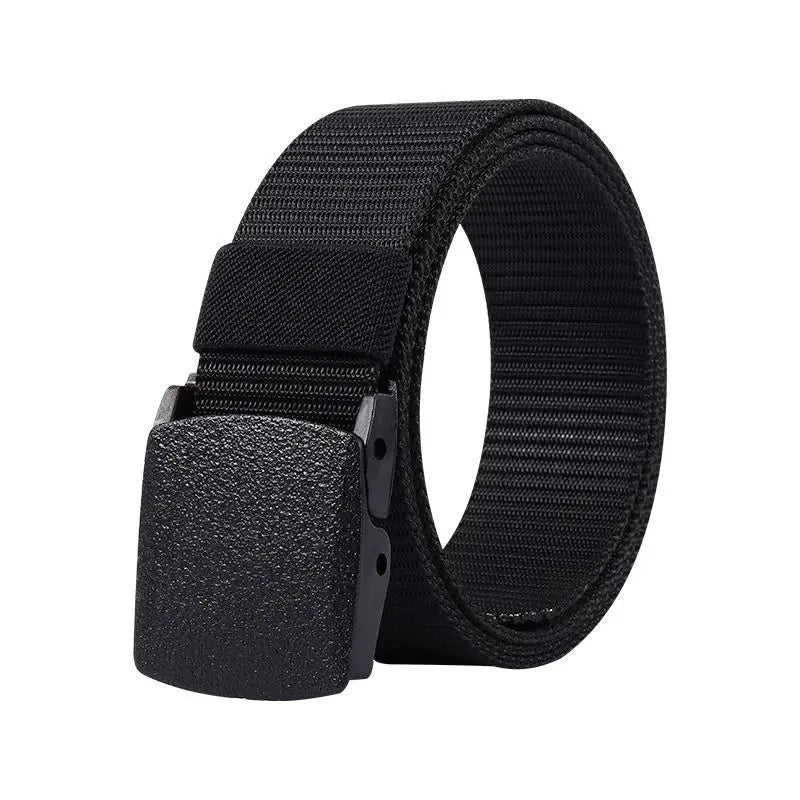 Men Belts Fashion Unisex Jeans Belts Adjustable Belt Men Outdoor Travel Tactical Waist Belt with Plastic Buckle for Pants 120cm