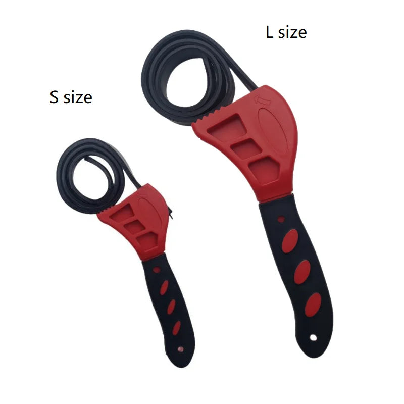 1Pcs 6inch Belt Wrench Oil Filter Puller Strap Spanner Chain Wrench Strap Opener, Adjustable Disassembly Tool