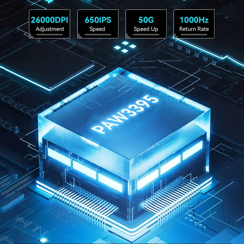 Attack Shark X3 PAW3395 Bluetooth Macro Gaming Mouse , Tri-Mode Connection, 26000dpi, 650IPS, Lightweight Mouse