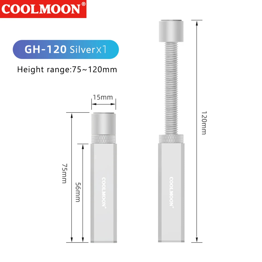 COOLMOON 50-120mm Graphics Card Holder Video card holder Vertical bracket Aluminum Alloy Card GPU Holder Support Desktop PC Case