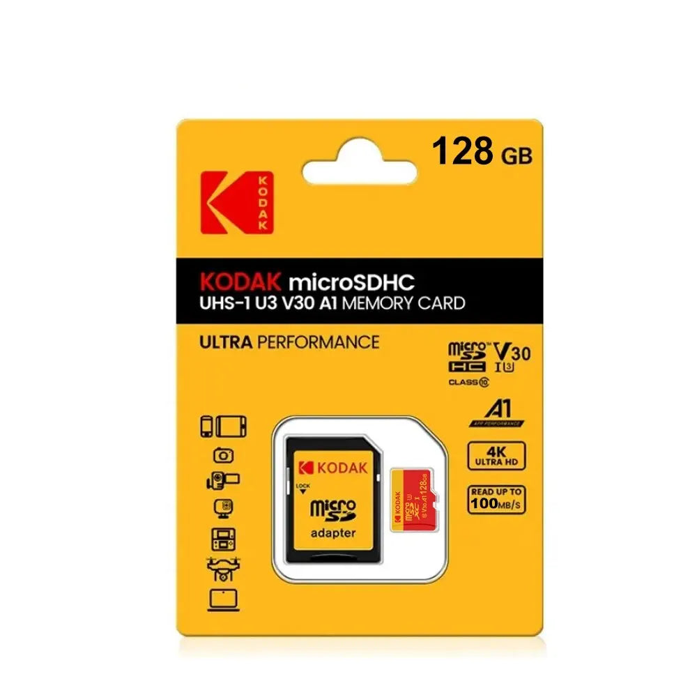 Kodak Micro SDCC/SDHC memory card 32GB-256GB UHS-I V30 level, suitable for smartphones, tablets, and sports cameras