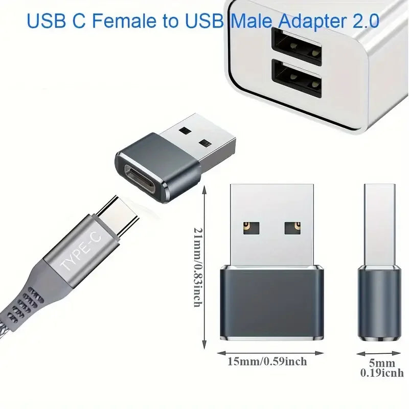 NNBILI 5pcs OTG USB to USBC Adapters Durable Metallic Build Universal Compatibility Including Macbook Samsung S24 IWatch AirPods