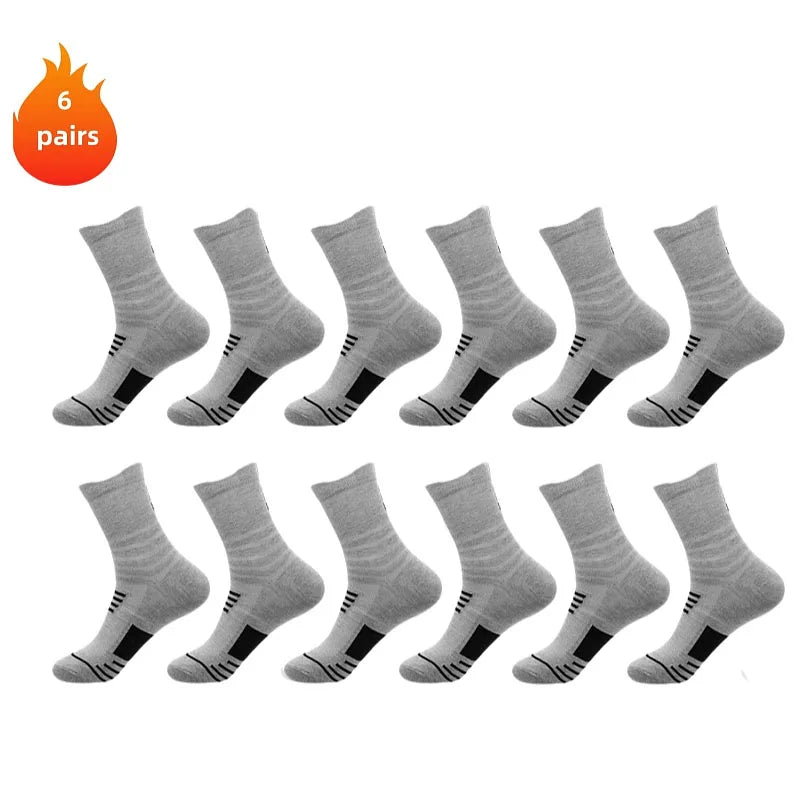 3 Pairs Men's Comfort Fit Cushion Performance Athletic Crew Socks For Outdoor Sports