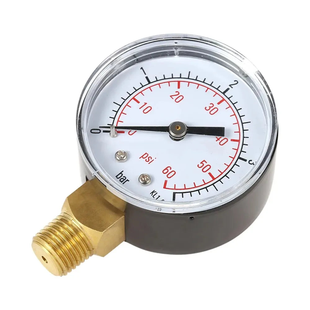 1/4" NPT Thread 50mm 0~60psi 0~4bar Pool Filter Water Pressure Dial Hydraulic Pressure Gauge Meter Manometer