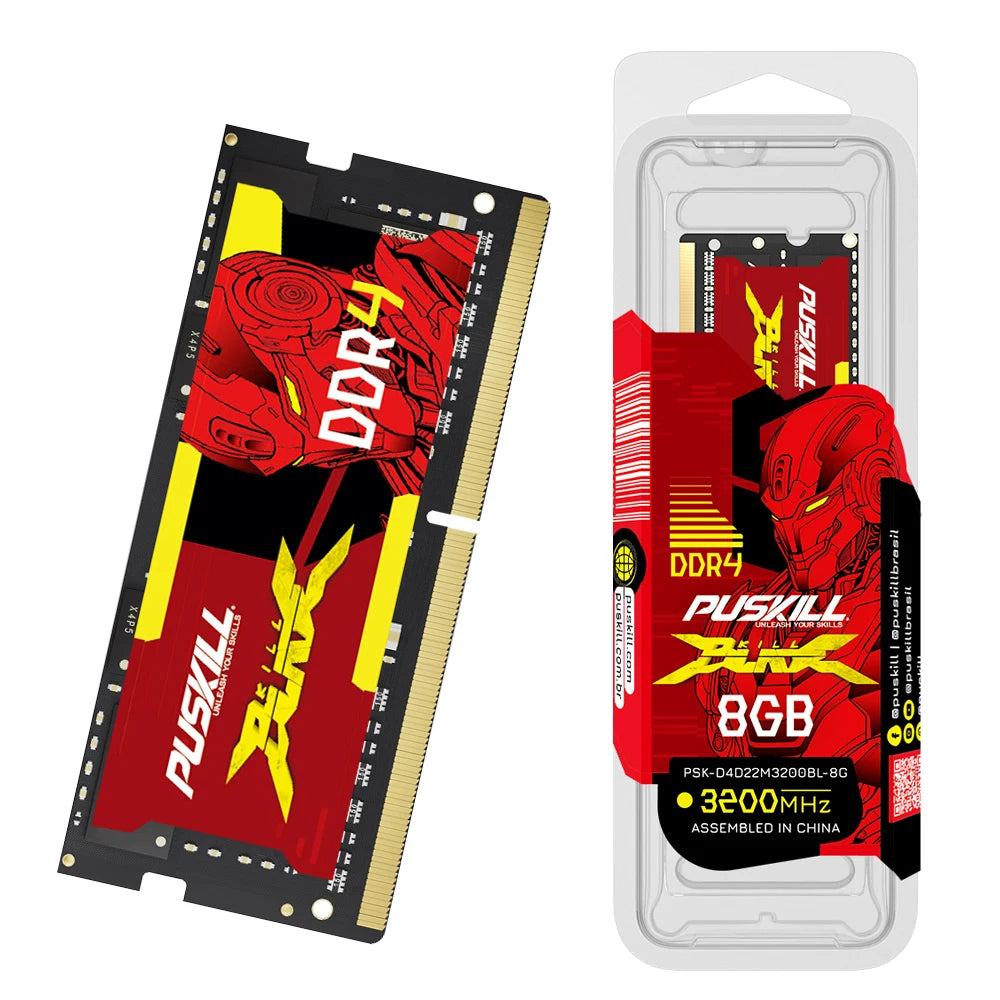 2PCS PUSKILL Memoria Ram DDR4 16GB 8GB 4GB 3200MHz 2666MHz 2400MHz 260pin Sodimm Notebook For Laptop Memory