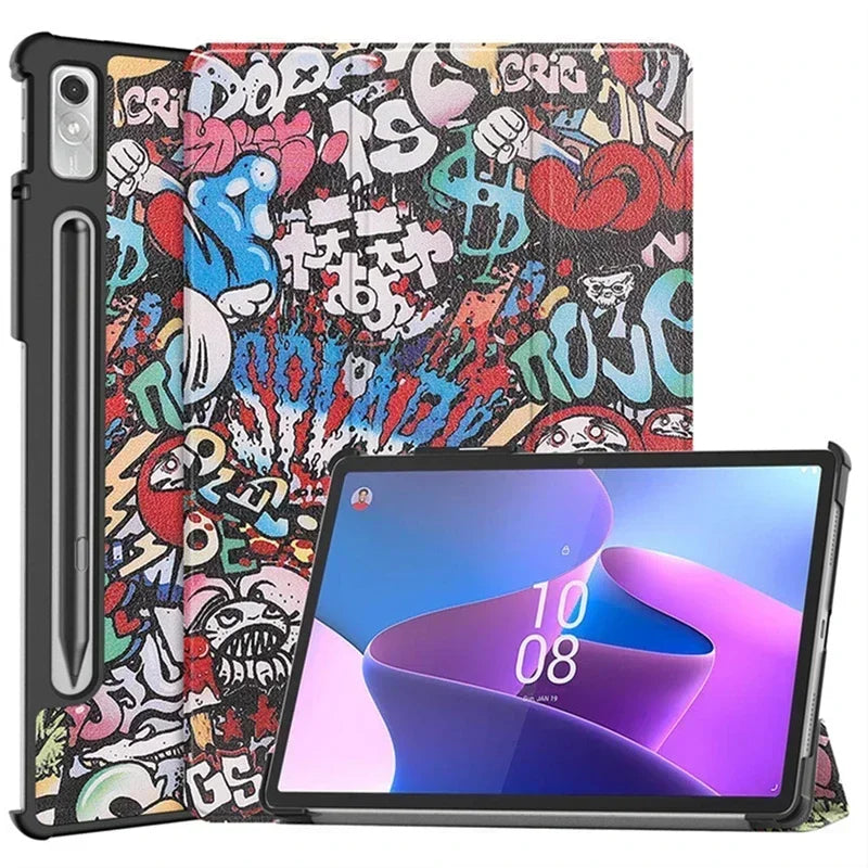 for Lenovo Xiaoxin Pad Pro 12.7 inch 2023 TB-370FU Tri-Folding Stand Smart Tablet Case For Lenovo Tab P12 Case 12 7 Cover funda