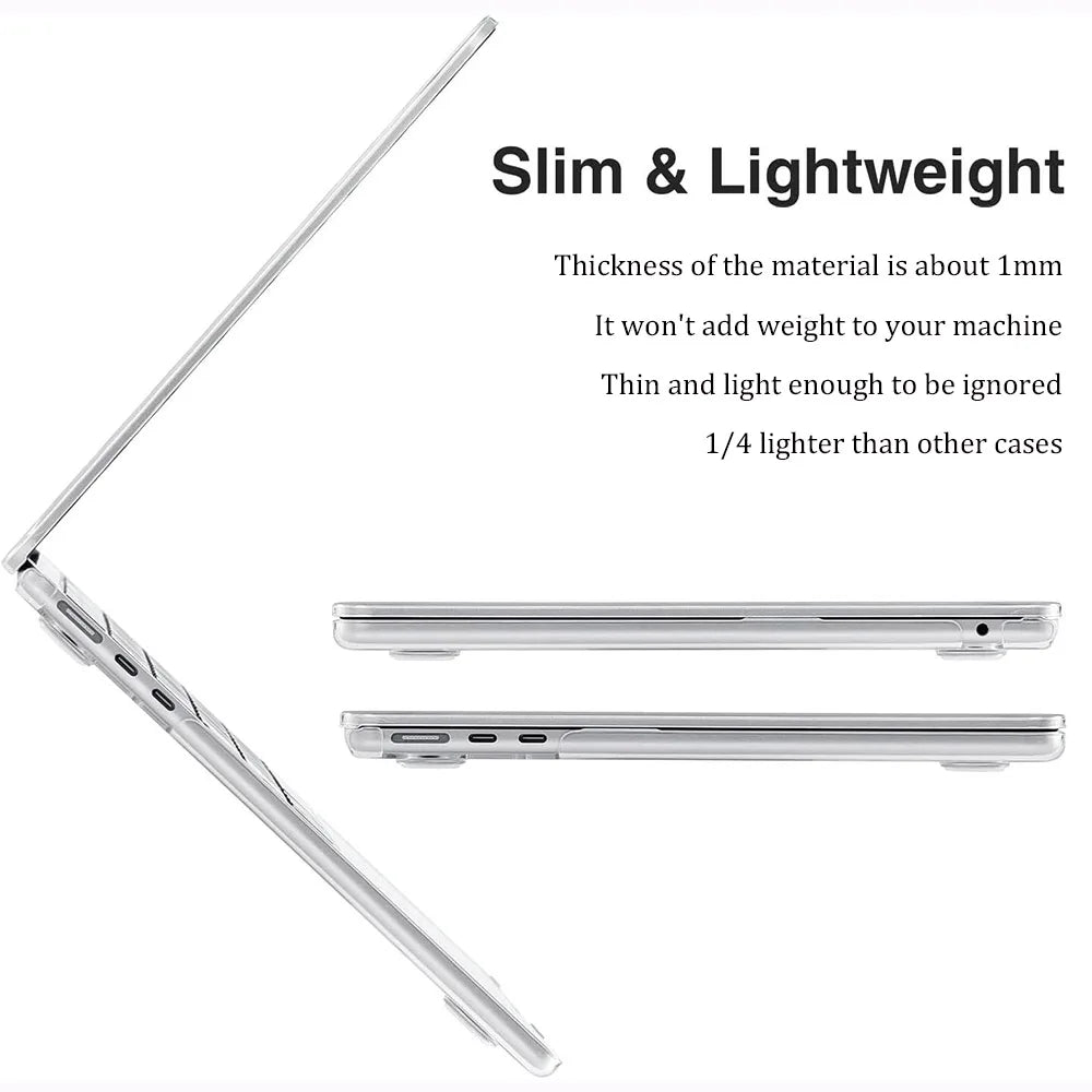 Compatible with MacBook Air 13 Inch Case 2025-2022 M4 M3 M2 Case, For Macbook Pro 14 M4 2024 Cover, Plastic Hard Shell, Crystal