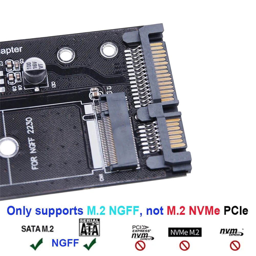 M.2 NGFF SSD To SATA 3 3.0  Adapter Card Converter B B&M Key Protocol Solid State Disk Drive 2230 2280 2242