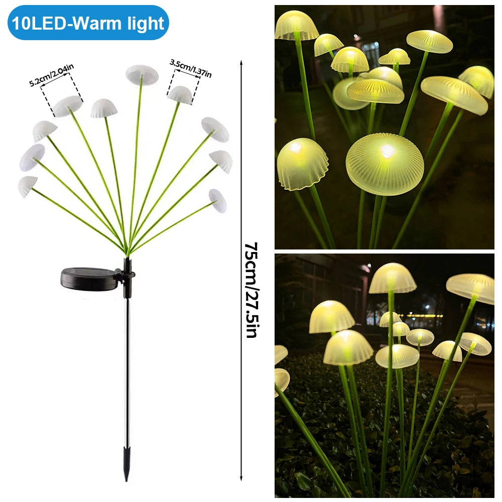 Solar LED Lights Garden Firework Warm Lights Outdoor 6/8 LEDs Waterproof Firefly Lawn Lamps Patio Pathway Decoration