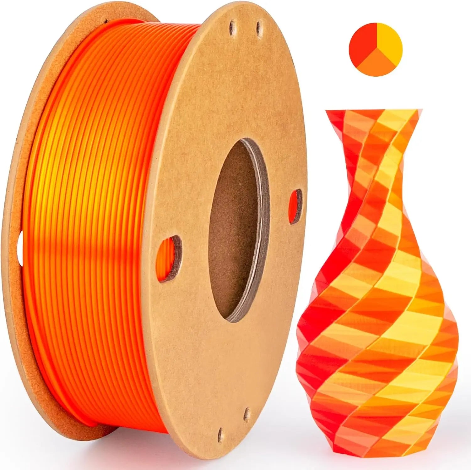 Multicolor 3D Printer Filament,Dual/Tri Color 1.75mm PLA Silk Shiny Printing Filament,250g(0.55lbs) Fit Most FDM 3D Printer