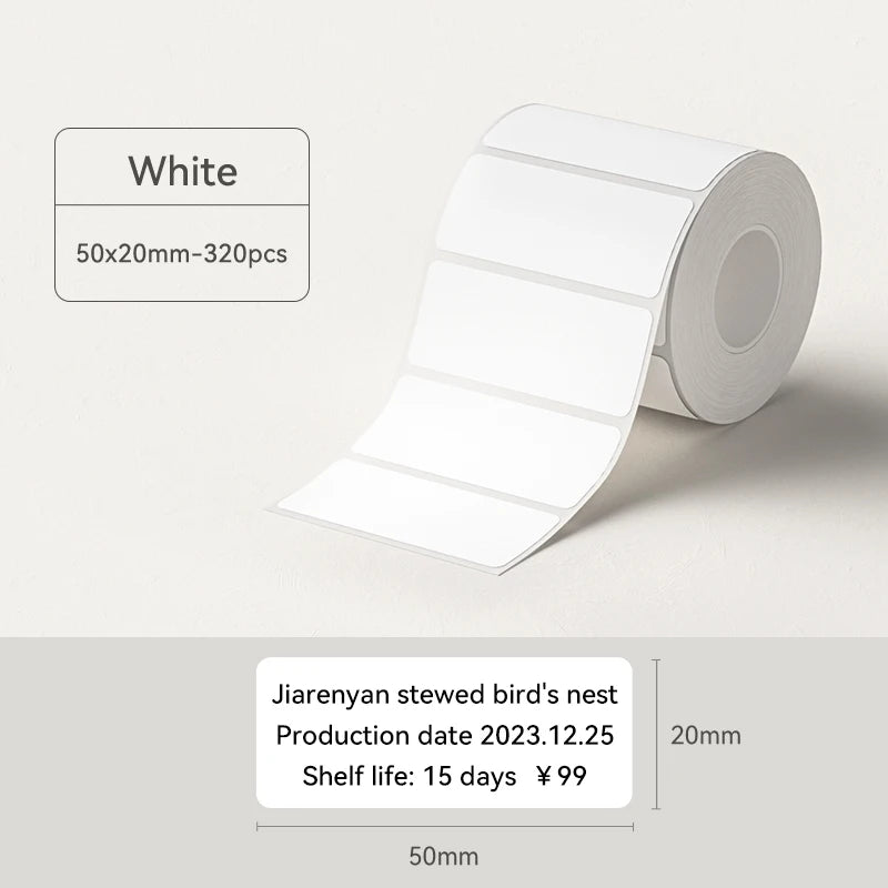 NIIMBOT B21/B1/B3S Full white series Thermal Label Sticker Paper Printable 20-50mm