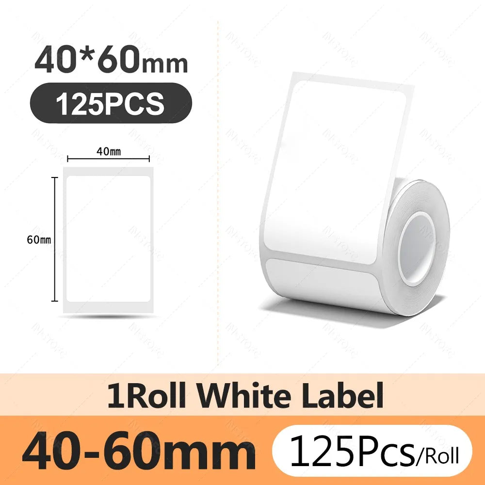 Original Niimbot B21/B1/B3S/B31 White Transparent Label Sticker Big Size Self-adhesive Waterproof Price Tag Thermal Paper