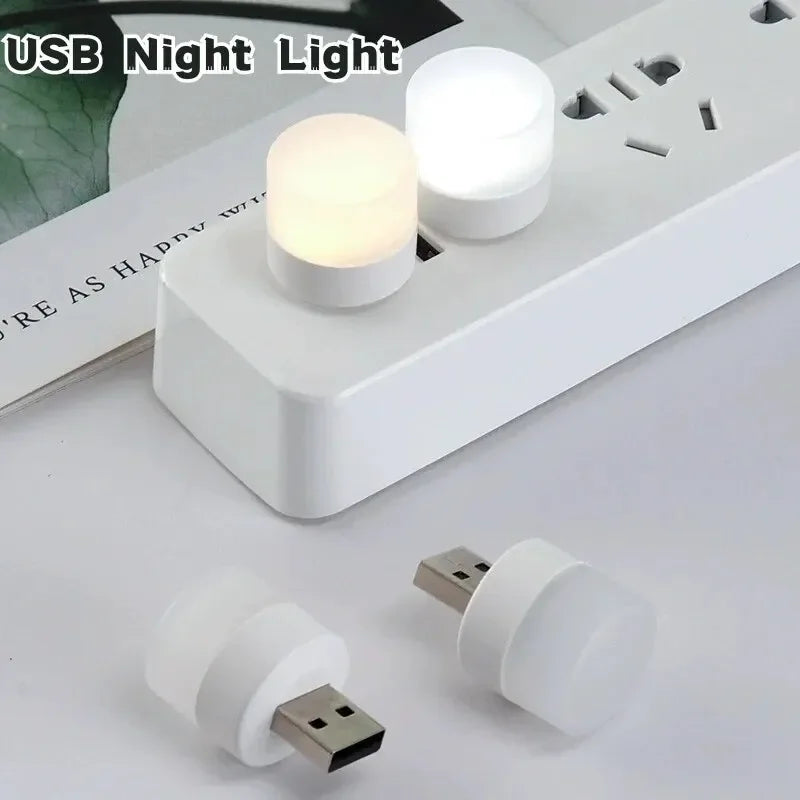 2/4/10 Pcs USB Night Light Warm White LED Plug-In Light Bulb Portable Home Environment Light Energy-Saving Reading Night Light