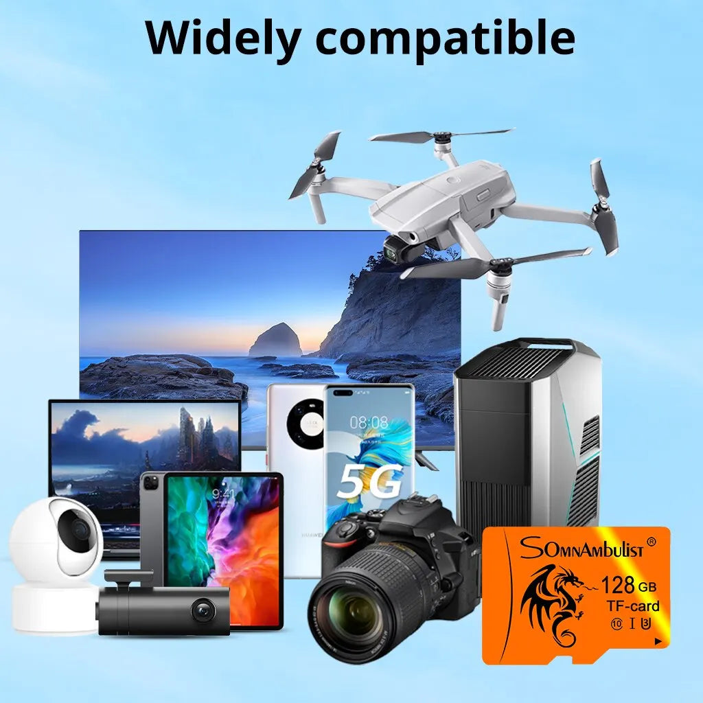 SomnAmbulist High Speed Card 128GB A1 for Mobile TV Memory Card 64GB U3 TF Card 16GB Mini SD Card 32GB U1 Memory Card 8GB C10