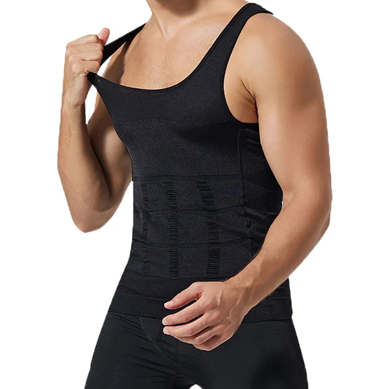 Mens Slimming Body Shaper Chest Compression Shirts Tummy Control Shapewear Abdomen Belly Trimmer Vest Gym Waist Trainer Corset