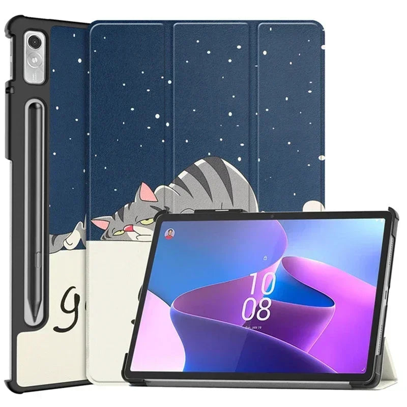 for Lenovo Xiaoxin Pad Pro 12.7 inch 2023 TB-370FU Tri-Folding Stand Smart Tablet Case For Lenovo Tab P12 Case 12 7 Cover funda
