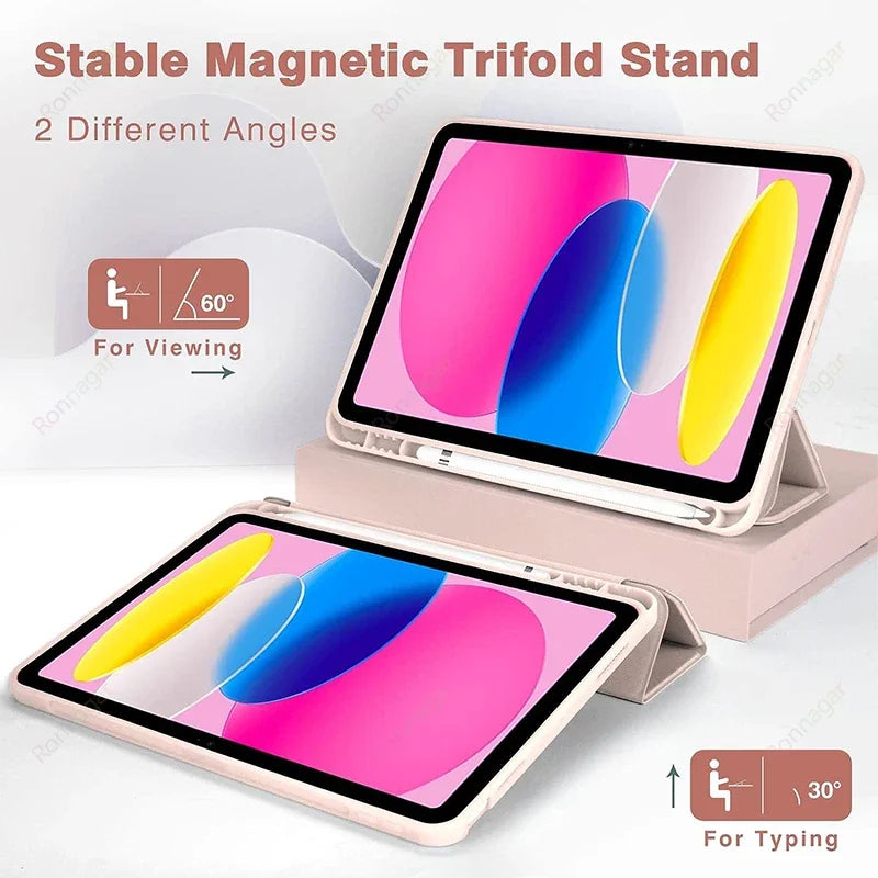 Pencil Slot Funda Case iPad 10th Generation iPad Air11 2025 2024 M3 M2 iPad Pro11 M4 iPad Air4 5 10.9 A16 7 8 9th 10.2 10.5 9.7