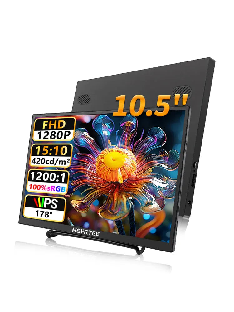 Anmite 10.5-Inch Portable Monitor 1280P HDR 15:10 Low Blue Light For XBox PS4 / 5 Switch Cell Phone PC Loptop Extension