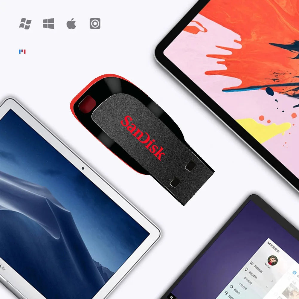 SanDisk Original Pendrive USB2.0 Flash dirve 16GB 32GB 64GB 128GB Usb Memories Flash Memory SDCZ50 usb key Pen Drive USB Stick