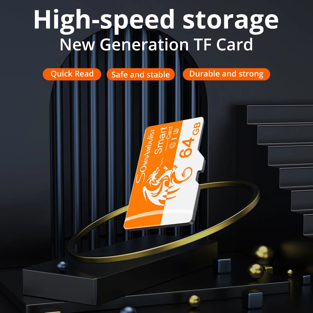 SomnAmbulist Memory Card 64GB High Speed Mini TF Card C10 U3 A1 for Drone Audio Surveillance Device 64GB TF Card