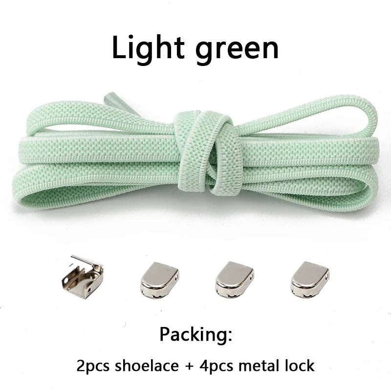 No Tie Shoe Laces Flat Elastic Shoelaces for Sneakers Tieless Shoelace Expand Shoestrings One Size Fits All Adult and Kids Shoes