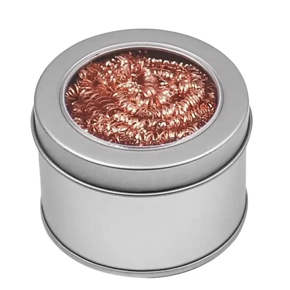 Soldering Iron Cleaning Ball Cleaning Nozzle Tip Desoldering Soldering Solder Iron Tip Copper Wire Cleaner Ball Metal Dross Box