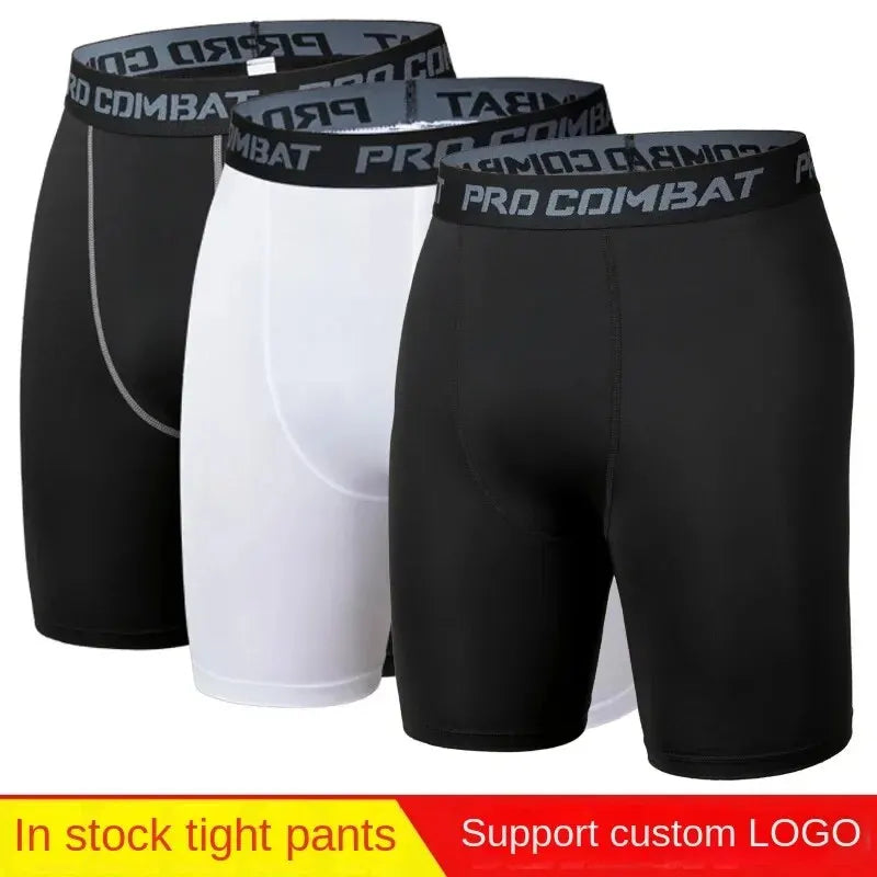 1/5 Pcs Men's Plus Size Black And White Long Sports Underwear Running Fitness Basketball Football Elastic Waist Shorts Teenagers