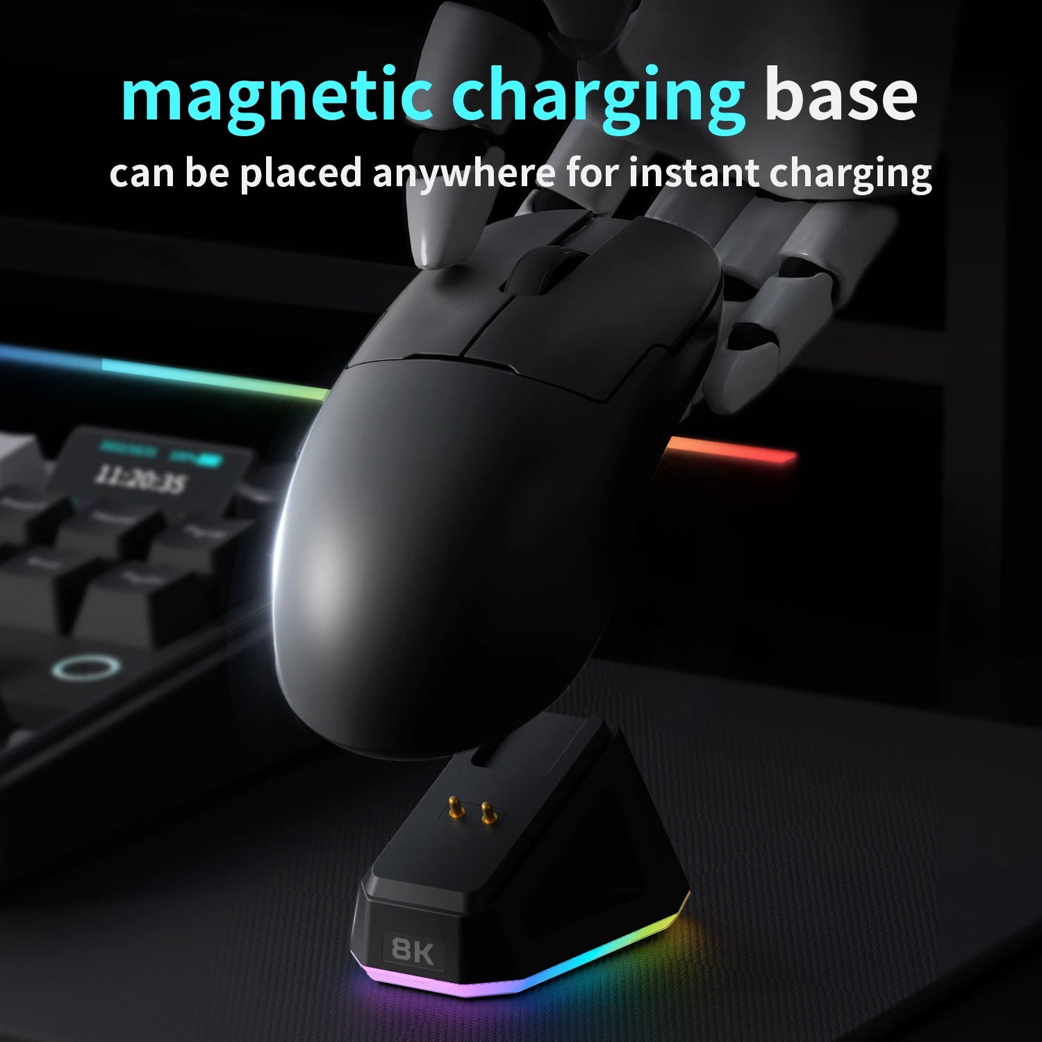 AJAZZAJ159 gaming mouse three-mode 8k wireless charging base lightweight professional gaming PAW3395