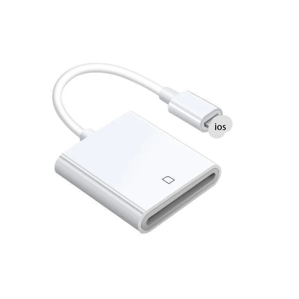 2-in-1 Lightning Flash Card Reader TF Reader 2-in1 Slot for iPhone/iPad, Suitable for Memory Card/Mini SD Card Adapter