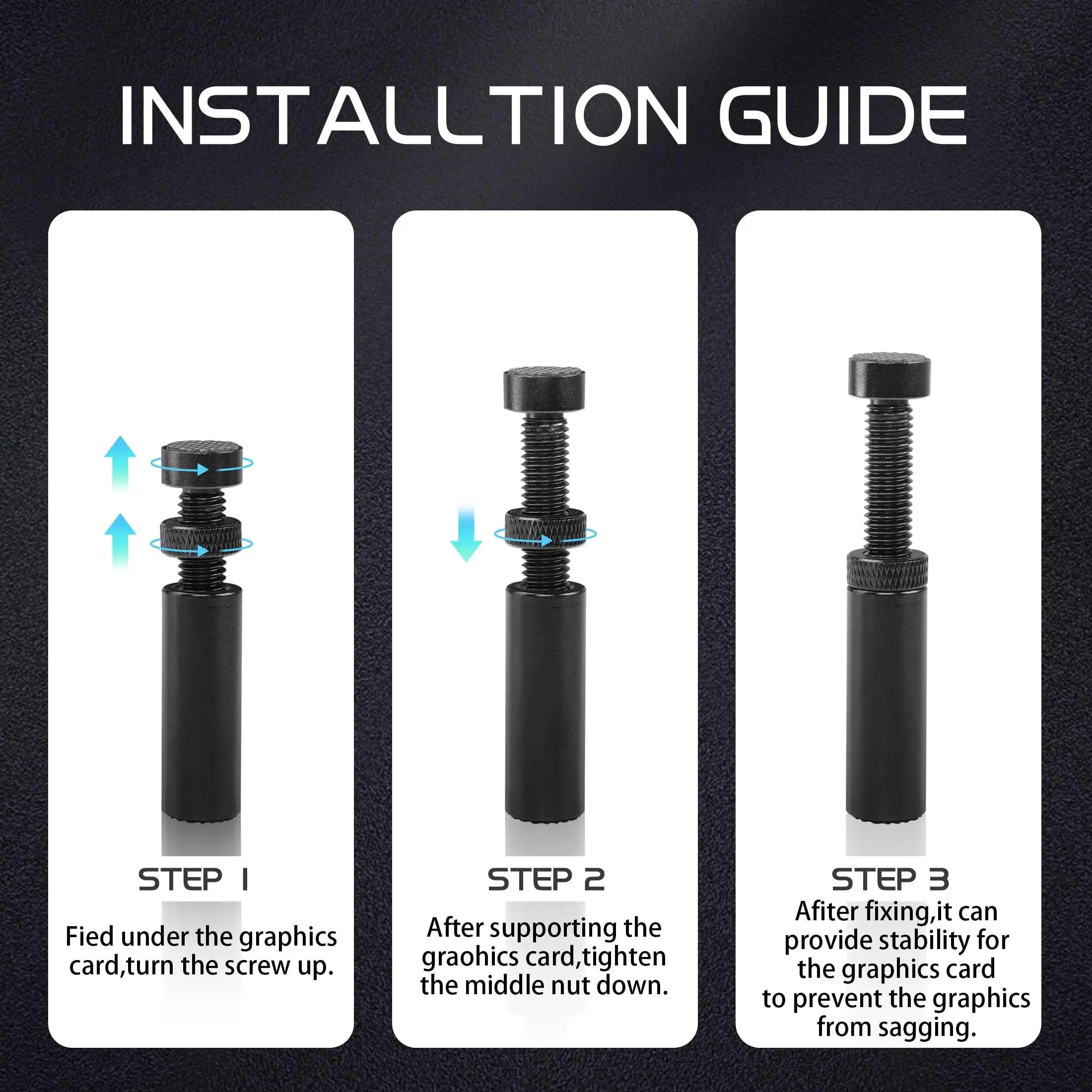 GPUHOLD Graphics Card GPU Holder Magnetic Bracket Video Card Holder Vertical Telescopic Rotating Stand