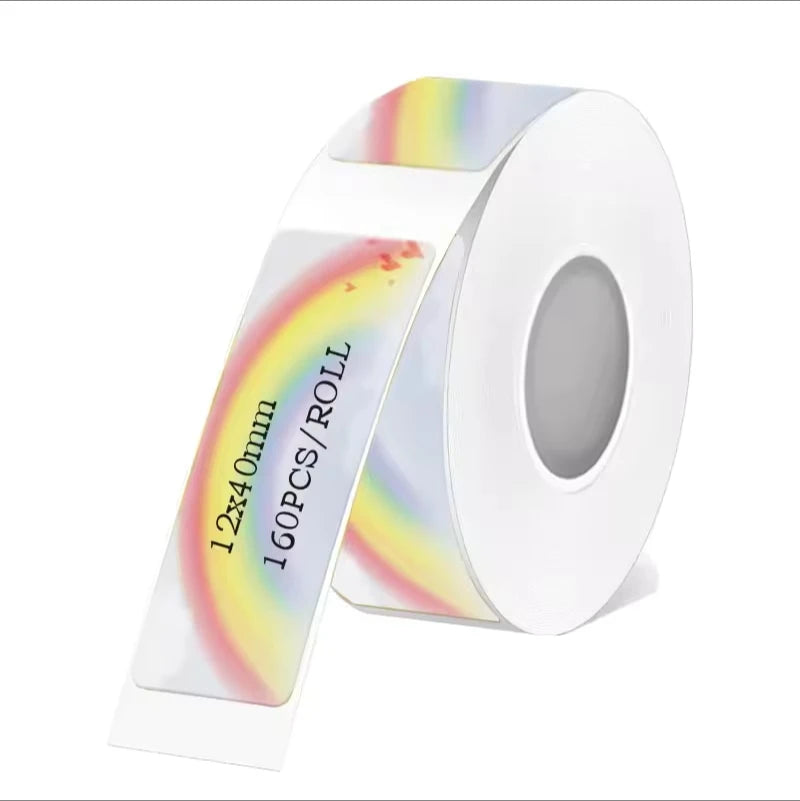 1Roll P12 P15 Thermal Label Sticker 12mm*40mm tape Compatible Phomemo D30 Q30 Marklife P11 P50 L12 DELI Q2 Labeller