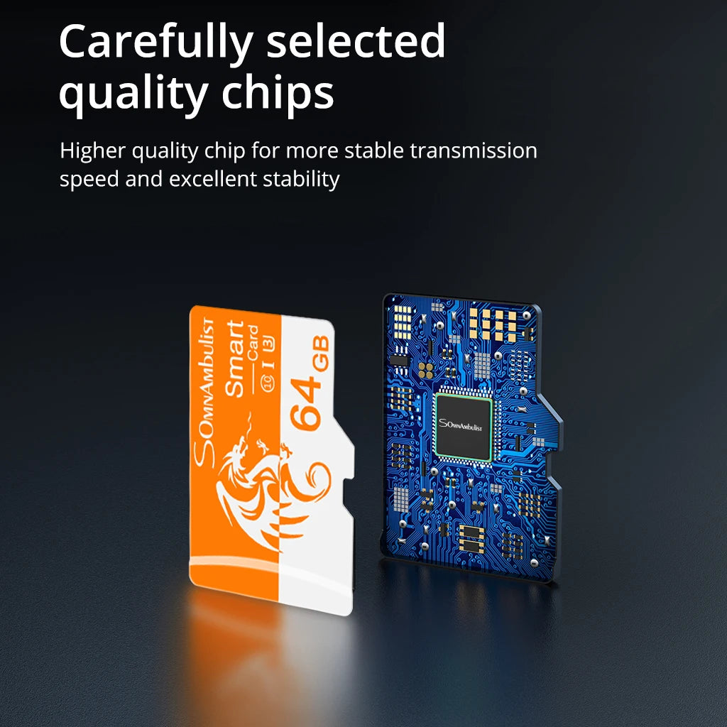 SomnAmbulist Memory Card 64GB High Speed Mini TF Card C10 U3 A1 for Drone Audio Surveillance Device 64GB TF Card