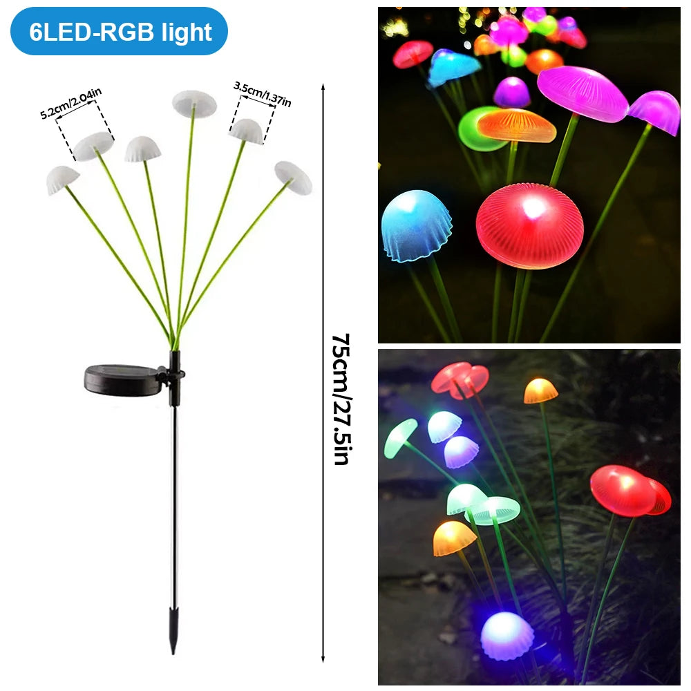 Solar LED Lights Garden Firework Warm Lights Outdoor 6/8 LEDs Waterproof Firefly Lawn Lamps Patio Pathway Decoration