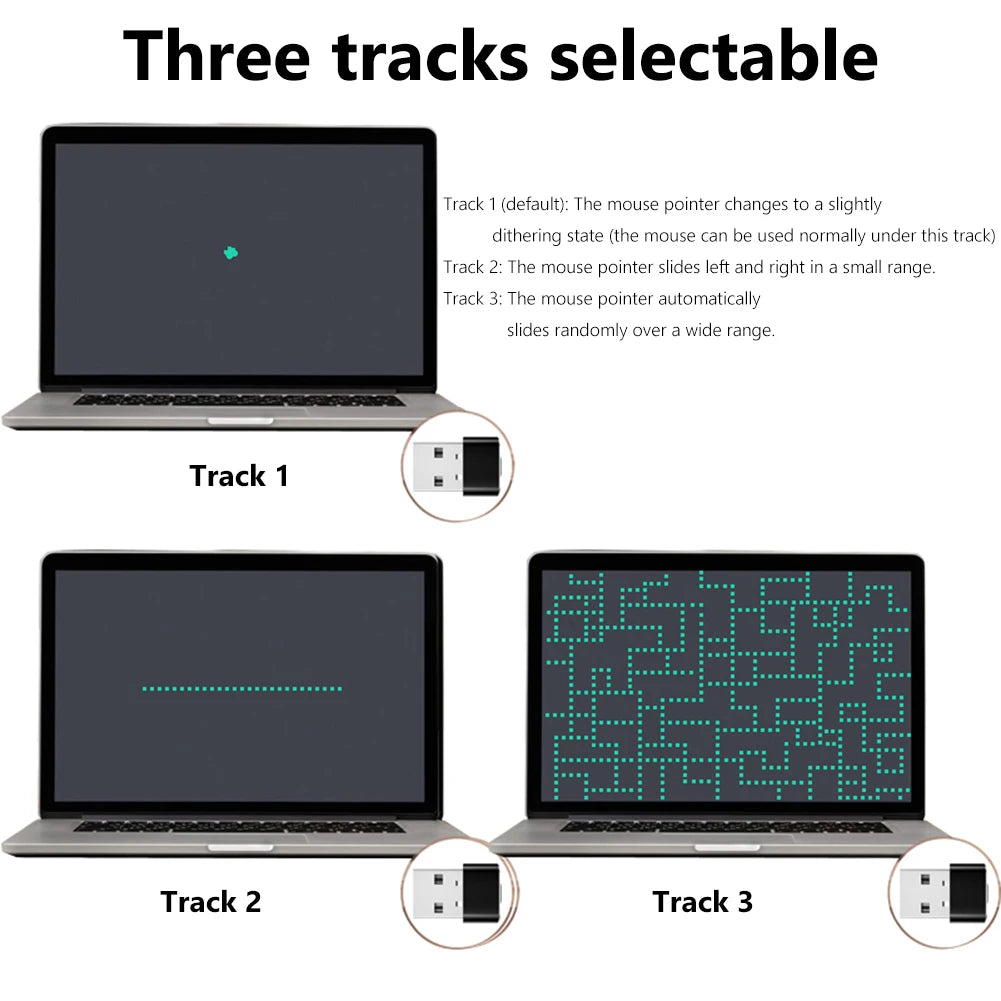 Mouse Jiggler Undetectable Automatic Mover USB Port Shaker Wiggler for PC Laptop Keeps Computer Awake Simulate Mouse Movement