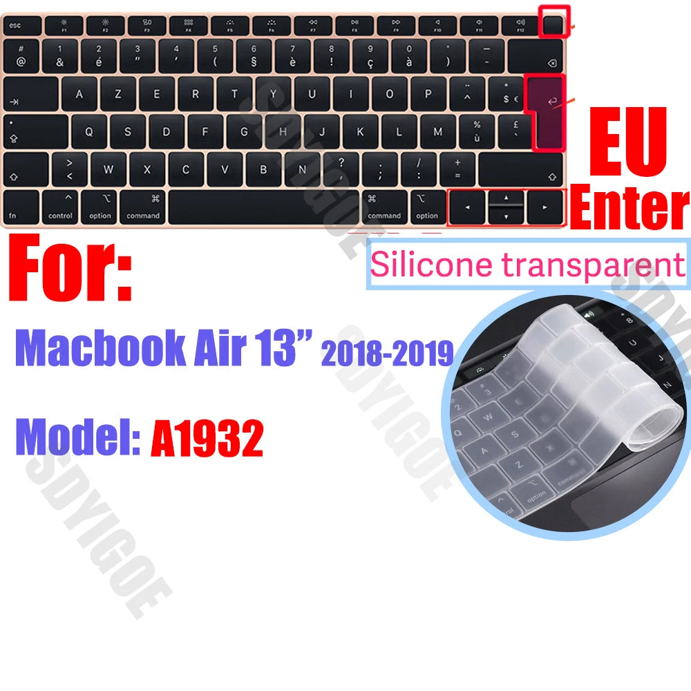 Silicone Keyboard Cover Skin for all models MacBook Air/Pro13“14”15“16” M1 M2 M3 Chip Model A2918 A2991 A2338 A2337 A2681 US&EU