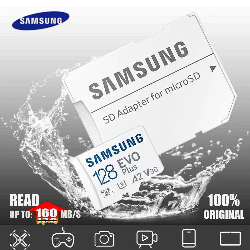 SAMSUNG Original Memory Card 64GB/U1/128GB/256GB/512GB SDXC Micro SD/TF Flash Cards MicroSD UHS-1 U3 4K For Phone Drone Camera