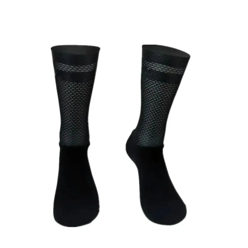 2025 Aero Socks Anti Slip Silicone Cycling Socks Men Bicycle Sport Running Bike Socks Calcetines Ciclismo