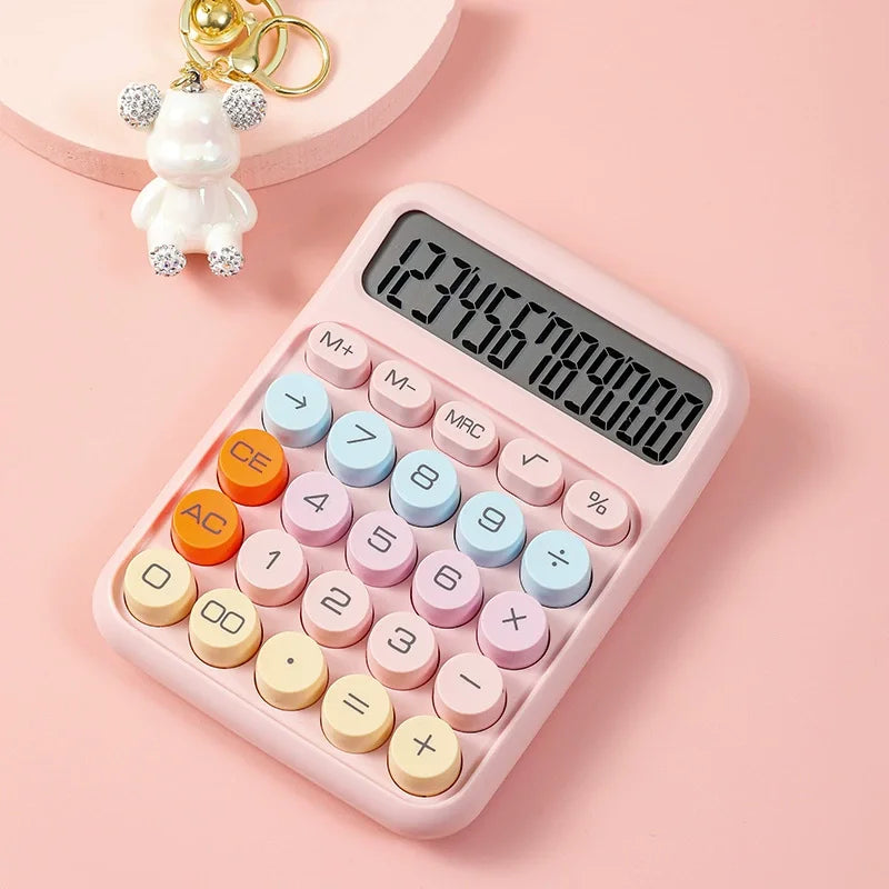 1pc candy color calculator, with large LCD screen, calculator button, calculator office or school, flexible keyboard calculator