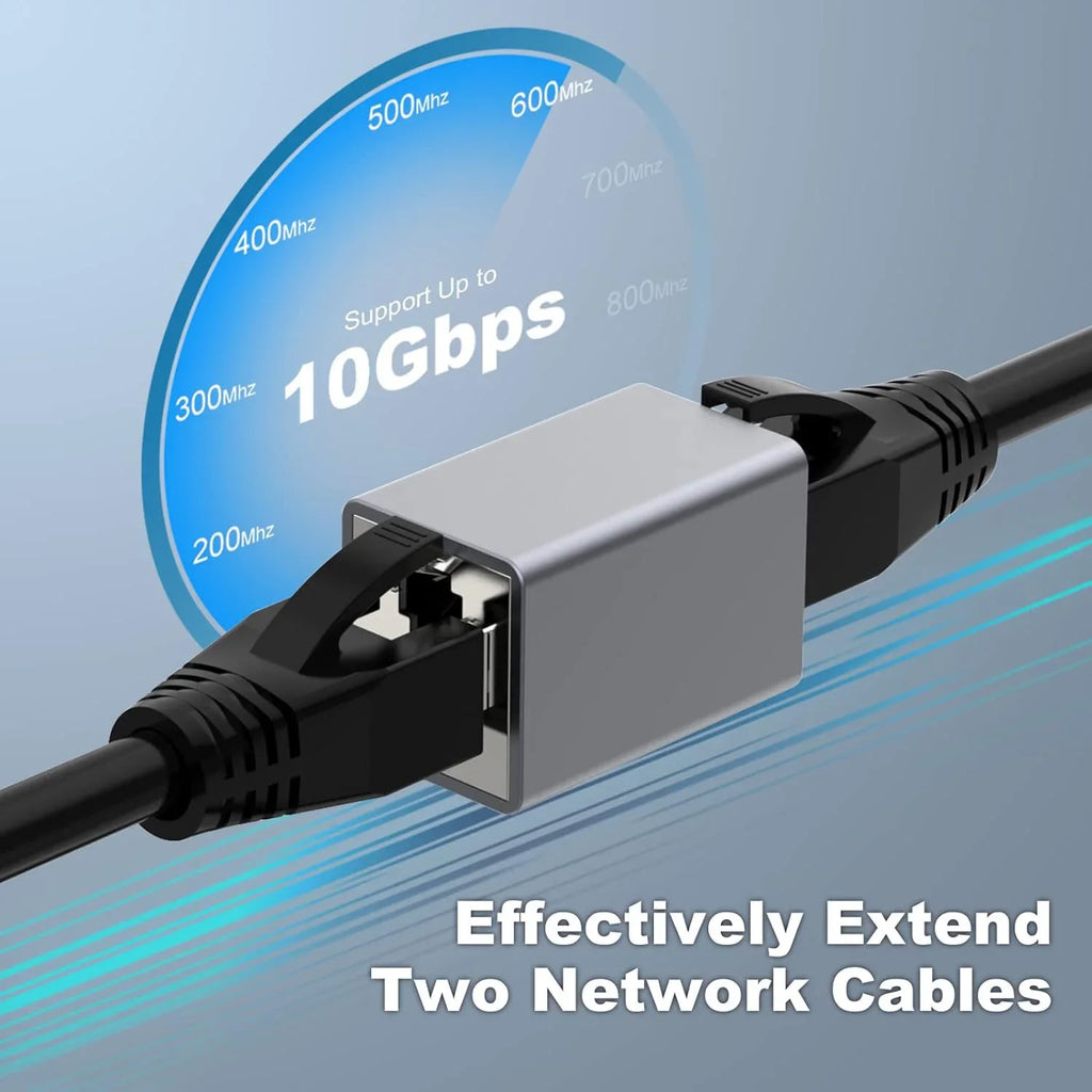 RJ45 Coupler Ethernet Extender 10Gbps, Cat7 Ethernet Coupler Female to Female Connector for Cat7/ Cat6/ Cat5e Cable