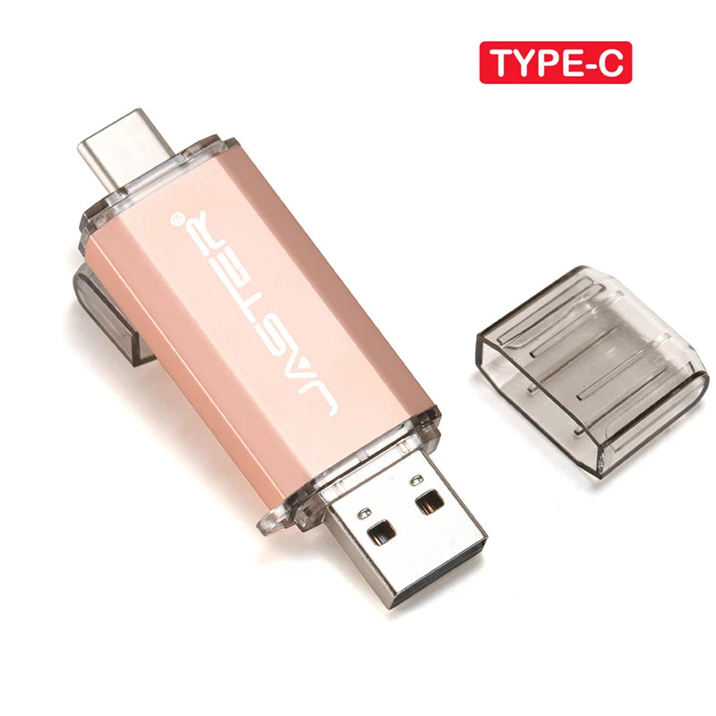 JASTER USB Flash Drive OTG Type C 2 IN 1 USB 2.0 Micro USB Pen Drive 128GB 64GB 32GB 16GB 32GB 8GB 4GB 128M Pendrive Flash Drive