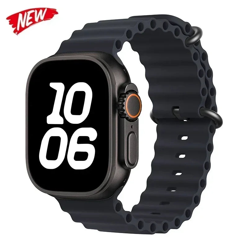 Silicone Ocean band for Apple Watch straps 45mm 46mm 40mm Ultra 2 49mm 44mm 41mm 38-42mm sport bracelet series 10 9 8 7 6 5 4 SE