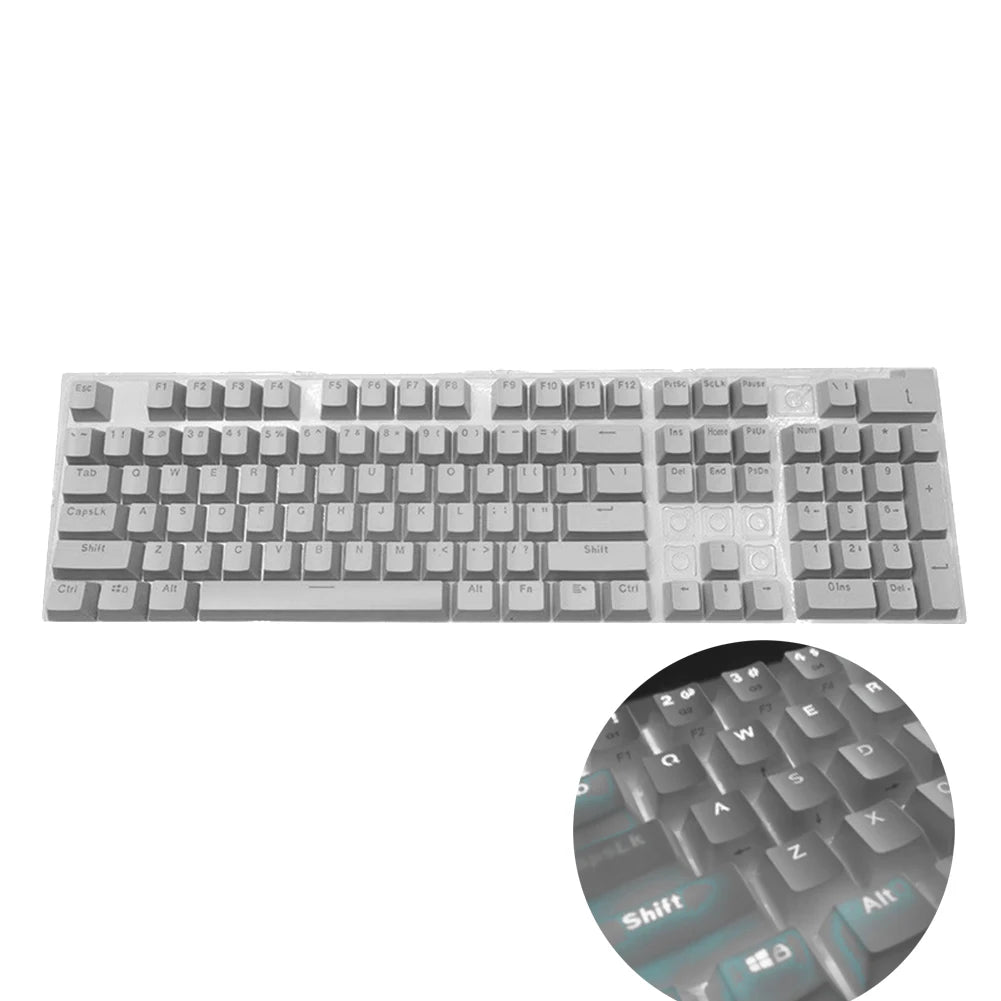 104pcs Universal Mechanical Keyboard Keycaps Ergonomic Blank Keycaps For Cherry MX Mechanical Keyboard Replacement Backlit Key
