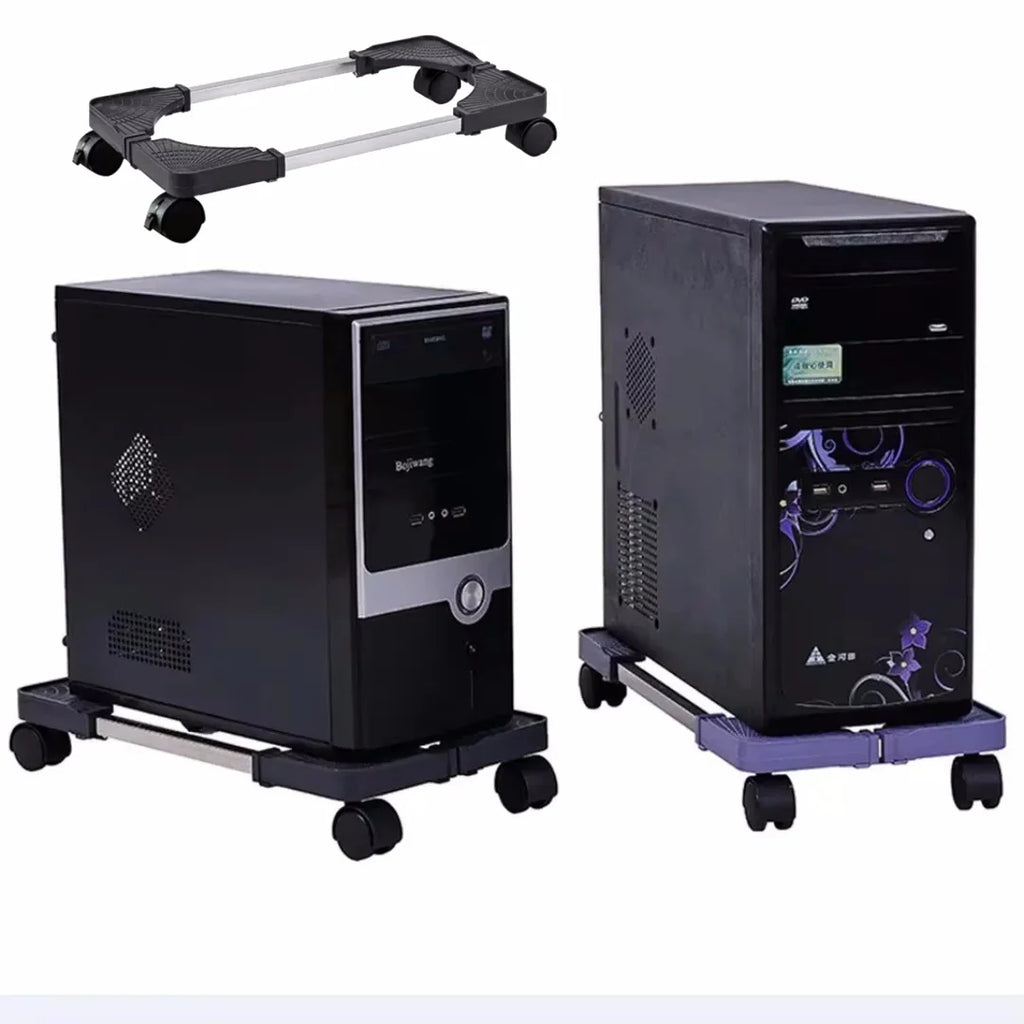 Computer CPU Tower Stand, Adjustable Mobile CPU Stand, CPU Holder PC Tower Stand With Rolling Caster Wheels, Adjustable Width
