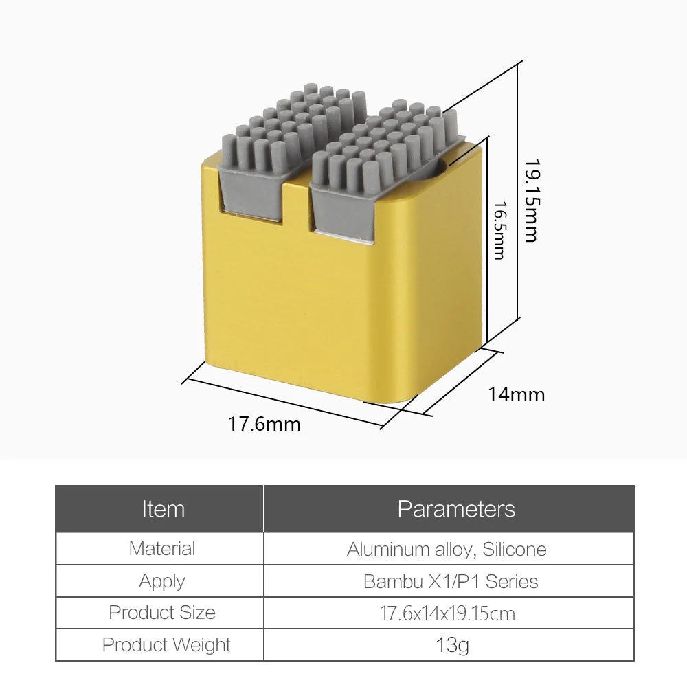 For Bambu Lab X1 P1S Series Nozzle Brush BambuLab Wiper Silicone Brush Mounted Scrubbers Print Head Cleaner Printer Head Wiping