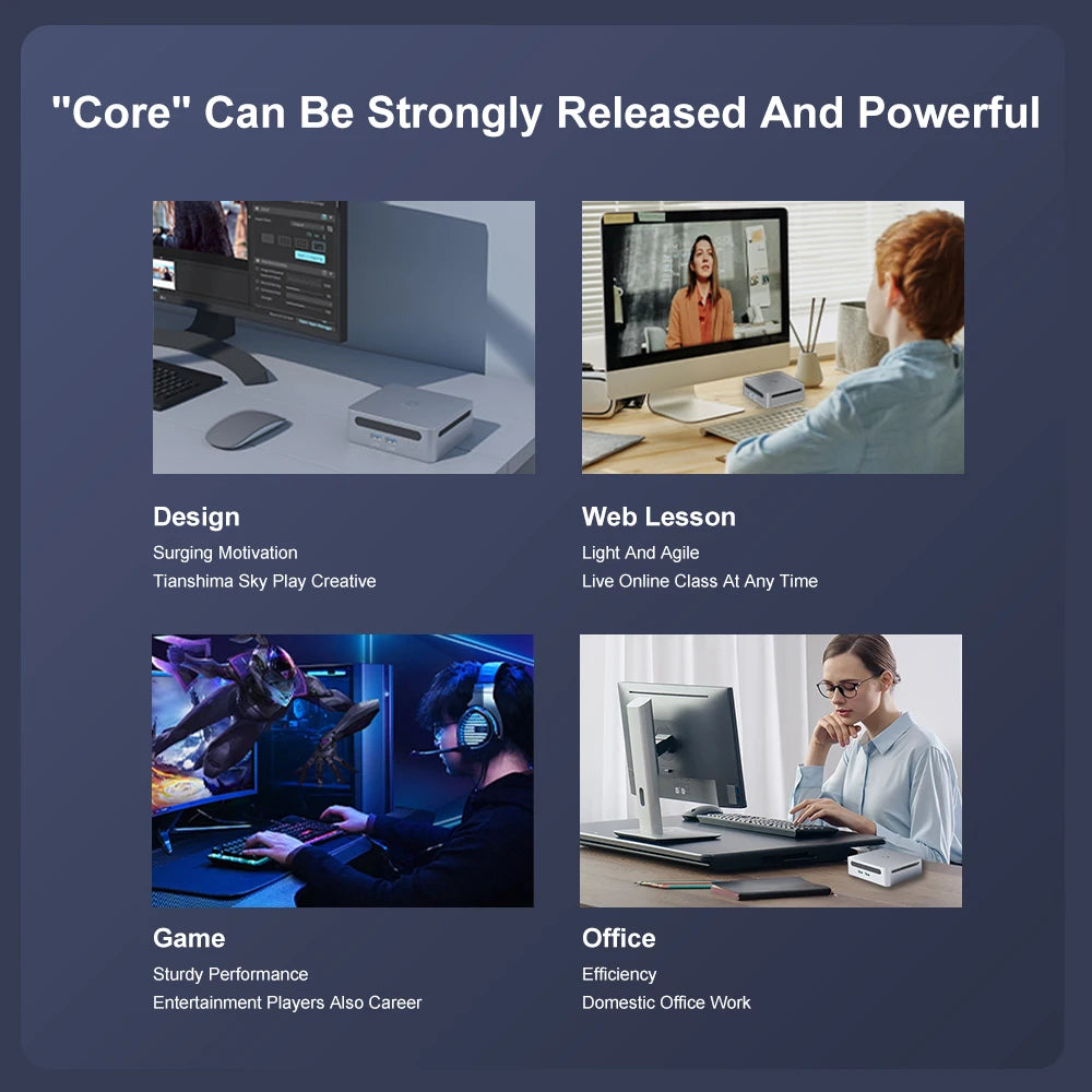 2025 GenMachine New Mini PC Ren4000 4700U AMD Ryzen7 4700U CPU  2.0GHz Up to 4.1GHz Windows 10/11 DDR4 64GB WiFi6 NUC gaming pc