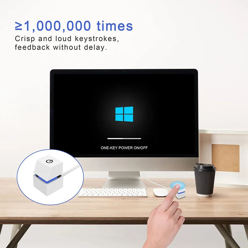 Computer Desktop Power Switch Extension Cable LED Motherboard External Start Power On/Off Button for Home Office 1/1.85/2/5/10M