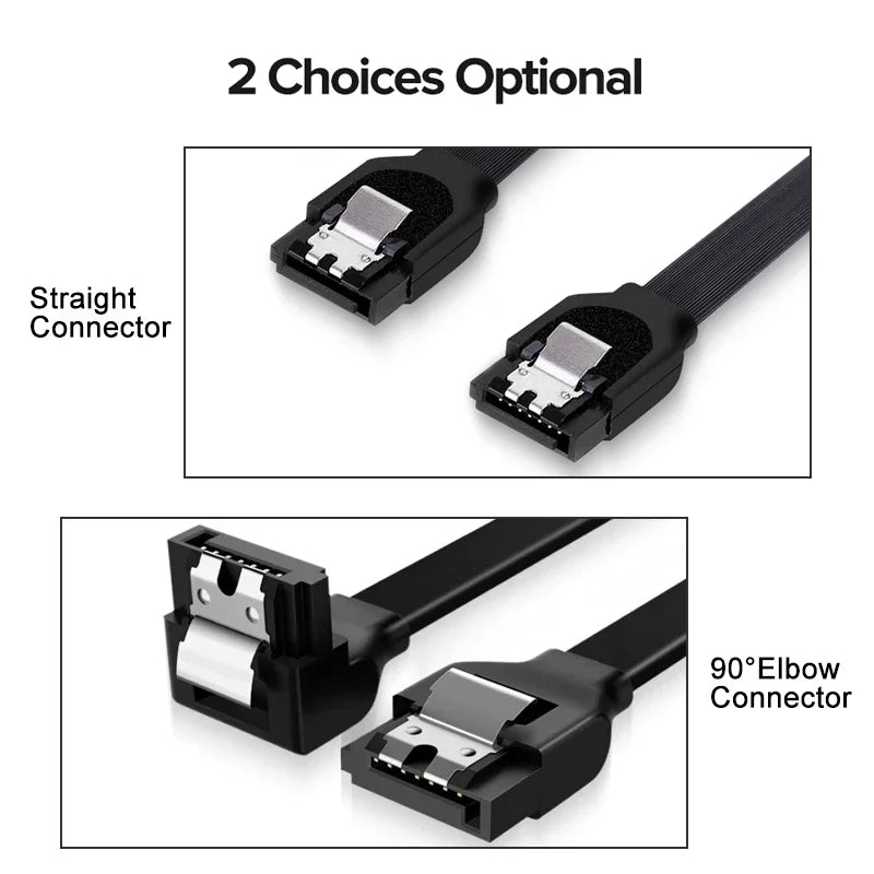 1/2PCS 50CM SATA 3.0 Data Cable High-speed Sata III Cable Adapter Connection Converter For SATA HDD SSD CD Drive Writer Desktop