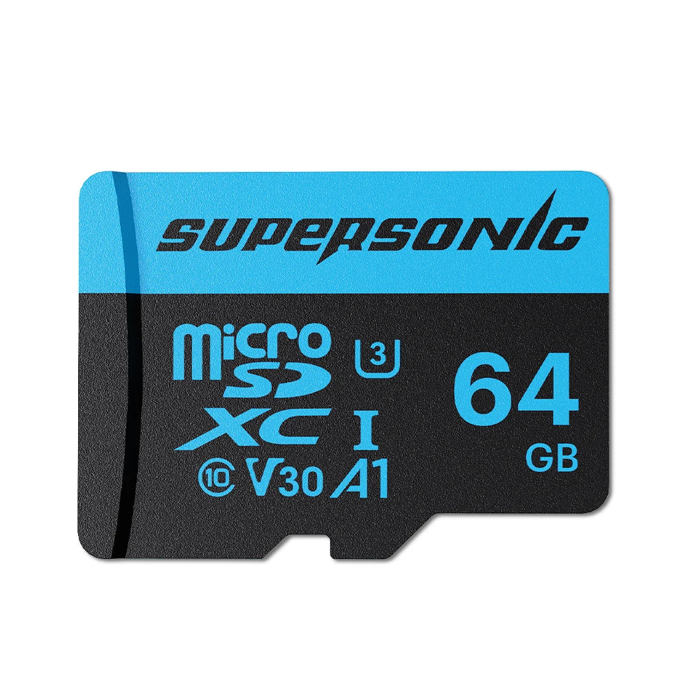 Supersonic Micro SD Card C10  32GB 64GB 128GB 256GB U3 4K High Speed Cartao De Memoria Flash Memory TF Mecard C10