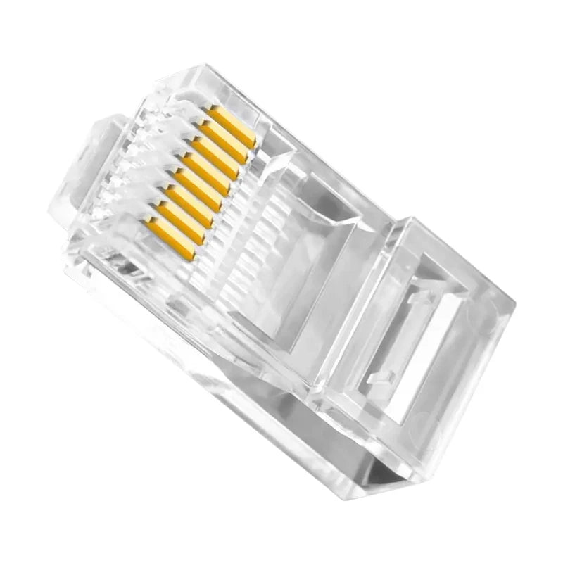 50PCs Cat6 Connector RJ45 Connector Network Unshielded RJ45 Perforated Crystal Head Network Cable